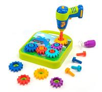 Learning Resources Gears Workshop Taller de Engranajes de Design & Drill, 55 Piezas con taladradora eléctrica, Juguete de Stem, niñas de 3+ años, Multicolor, M (EI-4104)