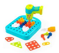 Learning Resources- Taller de Formas de Design & Drill, 73 Piezas con taladradora eléctrica, Juguete de Stem, niñas de 3+ años, Multicolor, Talla Unica (EI-4107)