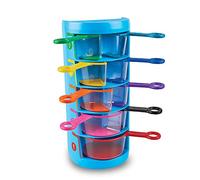 Learning Resources- tazas medidoras de fracciones de arcoíris (juego de 9) recursos de enseñanza para aprender fracciones, suministros de cocina para hornear para niños y útiles escolares