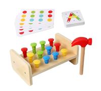 LearnLyrics Banco de Madera Juguete de Madera Juguete de Uñas de Madera para Niños Impacto con Bordes Lisos para el Día del Niño Navidad