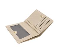 LearnLyrics Billeteras pequeñas para mujeres, carteras de cuero Bifold compactas | Tarjetero de crédito para niñas, adolescentes y mujeres, para viajes, cumpleaños, dinero, monedas y, Amarillo Beige