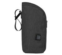 LearnLyrics - Bolsa isotérmica para botella de leche isotérmica para biberón de lactancia, tapa de botella para mantener caliente, portabiberones, gris oscuro, 22,5x14,5x2 cm/8,86x5,71x0,79 pouces,