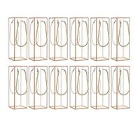 LearnLyrics Caja rectangular de PVC transparente, caja de embalaje de PVC - 12 piezas Clear Rectángulo Candy Box con bordes dorados y cordón | Bolsa de envoltura de flores de caramelo,