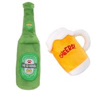LearnLyrics de Cerveza: chirriante de Peluche para Mascotas. Botella de Cerveza calmante para mordeduras de Perro. Taza de Cerveza Relajante. Interesante para Perros.