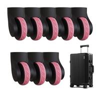 LearnLyrics Fundas para Ruedas de Equipaje, Protector de Rueda, Ruedas giratorias para Maleta, 8 Fundas de Silicona Resistentes al Desgaste, Funda Protectora de Silicona para la mayoría de equipajes