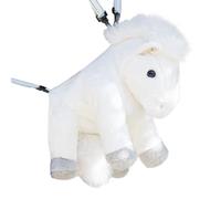LearnLyrics Mochila de peluche, mochila con forma de caballo, cómoda bolsa de hombro, para viajes, picnic, escapada de fin de semana, guardería, guardería, guardería, niñas y niños, Blanco, Siehe