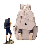 LearnLyrics Mochila pequeña para mujer | Bolsa de pecho impermeable,Bolso de hombro elegante impermeable para la escuela de viaje de negocios, mochila al aire libre compacta, caqui, Se référer au