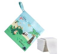 LearnLyrics Organizador de bolsa de pañales, funda de pañal,Bolsa reutilizable impermeable de dibujos animados - Reutilizable con bolsa seca y húmeda con cremallera para pañales