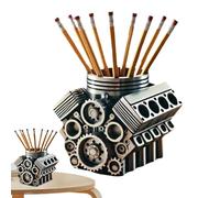 LearnLyrics Organizador de escritorio con motor, soporte para bolígrafos con motor, accesorios de oficina, regalo para entusiastas, decoración de escritorio, bloque de motor, organizador de escritorio