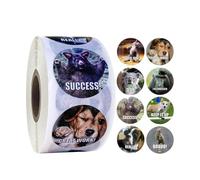 LearnLyrics Pegatinas motivacionales para niños 500 unidades/rollo pegatinas con animales de dibujos animados para maestros de escuela primaria 1 pulgada pegatinas de juguete de animales de moda para