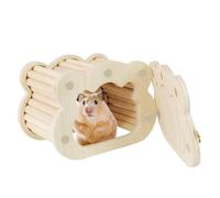 LearnLyrics Pequeña casa de Madera para hámster | Linda Nube da Forma a un pequeño escondite de hámster | Refugio de de hámster, de Juguete de casa de Madera de hámster, de Madera de Oso Dorado de