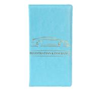 LearnLyrics - Portadocumento de coche, cartera de piel sintética de seguro de coche, funda de almacenamiento para permiso de vehículo, organizador y organizador de coche, Lac azul, Se référer au