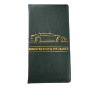 LearnLyrics - Portadocumento de coche, cartera de piel sintética de seguro de coche, funda de almacenamiento para permiso de vehículo, organizador y organizador de coche, verde, Se référer au