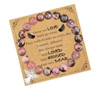 LearnLyrics Pulsera antiestrés, pulsera de perlas de piedras preciosas | Pulsera unisex de piedras preciosas elásticas con ala de ángel | Hermosas pulseras de perlas mejoran la energía