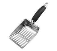 LearnLyrics Recogedor de, Pala de Acero Inoxidable con Mango de Goma, Pala de Duradera, Pala de compacta para Gatos, Elevador portátil de excrementos de Gatitos, recogedor de Cajas d
