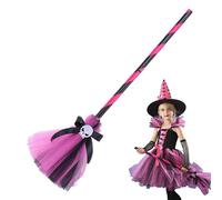 LearnLyrics Sombrero de Halloween para niñas | de cuento de hadas de Halloween Fancy Witch Dress Up,Mago Cosplay Sombrero de Escoba para niñas adolescentes para juegos de rol, fiestas de disfraces