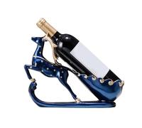 LearnLyrics Soporte para botellas de vino de ciervo con ciervo, reno tirando de un carro, soporte para botella de vino individual, decoración de mesa | Organiza este portabotellas c