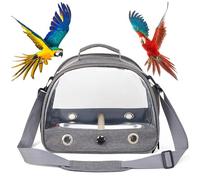 LearnLyrics Transportador de viaje para pájaros, bolsa transportadora para loros, percha de pie, transportador transpirable para animales pequeños, bandeja portátil para animales pequeños