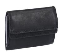LEAS Cartera pequeña para señores Monedero para señoras, Piel auténtica, Negro Mini-Edition''