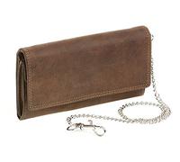LEAS MCL Biker Cartera Monedero con la Cadena de Cromo para señoras Vintage-Style, Piel auténtica, marrón - ''LEAS Chain-Series''