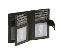 LEAS Tarjetero para tarjetas de crédito con RFID protezione, Piel auténtica, negro Card-Collection''