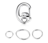 Leash King Fliplock - Clips rápidos para etiquetas de mascotas, clips de collar de gato y perro para etiquetas de identificación, soporte seguro para placa de perro para collar de mascotas, juego de