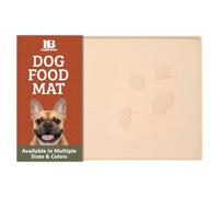 Leashboss Splash Mat M/L-Alfombrilla de Comida para Perros con Labio Alto, 50,8 x 33 cm, Alfombrilla de Cuenco para Perros y Gatos para Alimentos y Agua, Antideslizante Impermeable de Silicona(Beige)