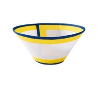 leasote Anillo ajustable de recuperación de cono para perro, evita lamer el collar de mascotas, suave, cuidado después de la cirugía, transpirable, para la piel, azul y amarillo, talla S