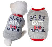 leasote Camiseta de verano para mascotas para cachorros pequeños y medianos, adorable estampado de letras con cuello roscado, ropa para perro, cómodo chaleco de algodón para mascotas, para perros