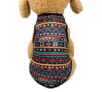 leasote Camisetas para perros, cuello redondo, estilo étnico, estampado para cachorros, camisetas transpirables para mascotas, para niños pequeños, medianos y grandes, perros, gatos, color negro