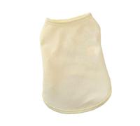 leasote Camisetas para perros de primavera y verano, camiseta para perros pequeños, sudadera transpirable y suave sin mangas, color liso, ropa adecuada para perros pequeños y medianos, gatos, beige