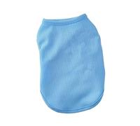 leasote Camisetas para perros de primavera y verano, camiseta para perros pequeños, sudadera transpirable y suave sin mangas, color liso, ropa adecuada para perros pequeños y medianos, gatos, azul