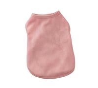 leasote Camisetas para perros de primavera y verano, camiseta para perros pequeños, sudadera transpirable suave sin mangas, color liso, ropa adecuada para perros pequeños y medianos, gatos, rosa, L