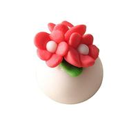 leasote Casa de muñecas, planta en maceta, crea vitalidad, divertido 1:12, mini bonsái, modelo de flores, juguete de simulación, color rojo