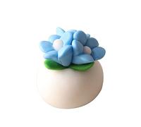 leasote Casa de muñecas, planta en maceta, crea vitalidad, divertido 1:12, mini bonsái, modelo de flores, juguete de simulación, color azul