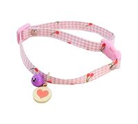 leasote Collar de gato para mascotas, collar de gato con mini campanas, colgante de corazón de amor, collar de seguridad ajustable con mini campana, para niñas pequeñas, medianas, gatos, perros