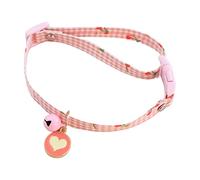 leasote Collar de gato para mascotas, collar de gato con mini campanas, colgante de corazón de amor, collar de seguridad ajustable con mini campana, para niñas pequeñas, medianas, gatos, perros