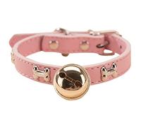 leasote Collar para mascotas con campana, collar ajustable para perro pequeño y mediano, cachorro, gato, niña, niño, rosa, XL