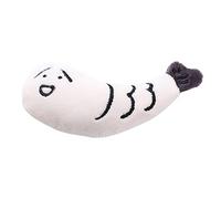 leasote Juguetes de hierba gatera de 1/3 para gatos de interior, lindo juguete de peluche para masticar a rayas pequeñas, juguetes interactivos rellenos de hierba gatera, color blanco