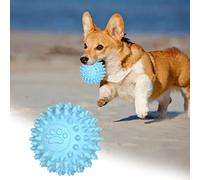 leasote Juguetes masticables para perros, bola de huellas de patas, juguete interactivo de dientes de perro, juguete molar para cachorros pequeños, medianos y grandes, azul, M