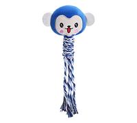 leasote Juguetes masticables para perros, juguetes chirriantes para perros masticadores agresivos, juguete molar de peluche resistente y duradero con forma de monos, juguetes interactivos para