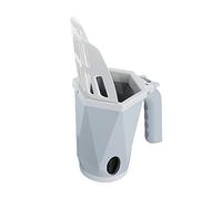 leasote Pala de arena para gatos con contenedor de polvo, pala portátil de gran capacidad, cabeza desmontable, material de polipropileno, autolimpiable, 2 en 1, cuchara de arena para gatos, color gris