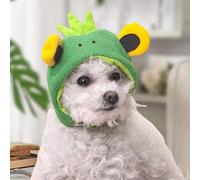 leasote Sombrero para mascotas, bonito sombrero con forma de rana de ojos grandes para gatos, perros pequeños, disfraz de fiesta de Pascua, disfraz de Pascua, divertido y lindo accesorio para fotos