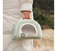 leasote Transportador de animales pequeños para erizos, hámster, transportador de ratas, cobayas, transpirable, con correa ajustable para el hombro, color verde