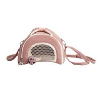 leasote Transportador de animales pequeños, transportador de erizos, hámster, transportador de ratas, cobayas, transpirable, con correa ajustable para el hombro, color rosa