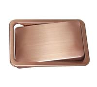 LEASYLIFE Tapa de cubo de basura integrada de acero inoxidable 430 de 26 x 17,48 cm, cubierta de solapa oscilante integrada para cocina y baño, centro comercial, oficina (oro rosa 430-rectangular)