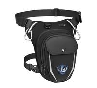 Leathario Pernera Moto Ampliable con Correas Ajustables, Riñonera Pierna Impermeable Multifunción, Bolsa Pierna para Motocicleta Ciclismo Senderismo con Mosquetones y Tiras Reflectantes Negro