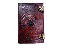 Leather and Stitches Diario de viaje Doctor Strange Eye of Agamotto hecho a mano con piedra y cuero con cierre de bloqueo vintage