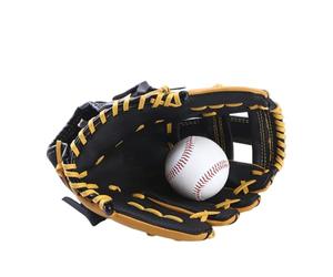 Leather Baseball Softball Glove - No Break In Required | Padded Double-Layer Comfort Design | Reinforced Palm & Pocket For Training, Games & Practice, Ideal For Teens Adults Beginners