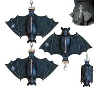 Leather Bat Coin Purse,Hand-Sewn Gothic Zippered Pouch with Wings,Handmade Folding Bat Wallet,bat keychain,leather coin pursebat purse,Upside-Down Hanging Keychain Wallet for Bags & Belts, 3pcs, M